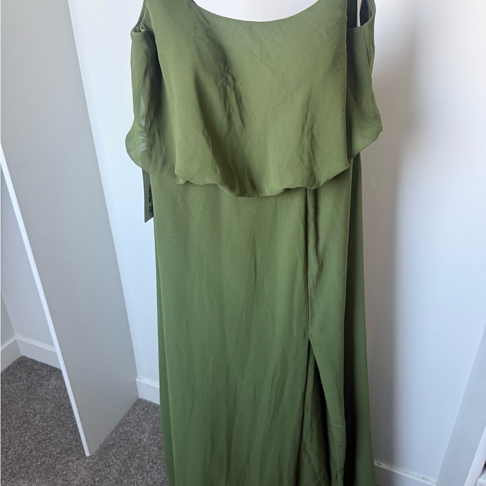 Azazie Olive Green Maxi Dress